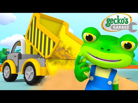 The Dump Truck Slide | Max the Monster Truck | Truck and Bus Cartoon | Gecko's Garage