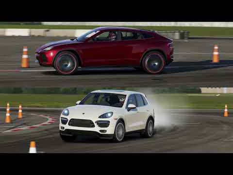Lamborghini Urus vs Porsche Cayenne Turbo Top Gear Track!