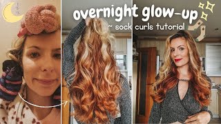 viral heatless overnight sock curls 🧦🛌 ~ super quick and easy but is it my favourite? 🤔