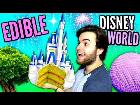 DIY Edible Disney World - EAT Magic Kingdom CASTLE, Gummy Epcot Ball, Animal Kingdom Meat Tree DIY Video