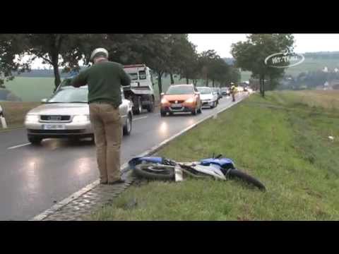 Kradfahrer stürzte auf der B173 bei Mülsen (Sachsen) 10.09.2007