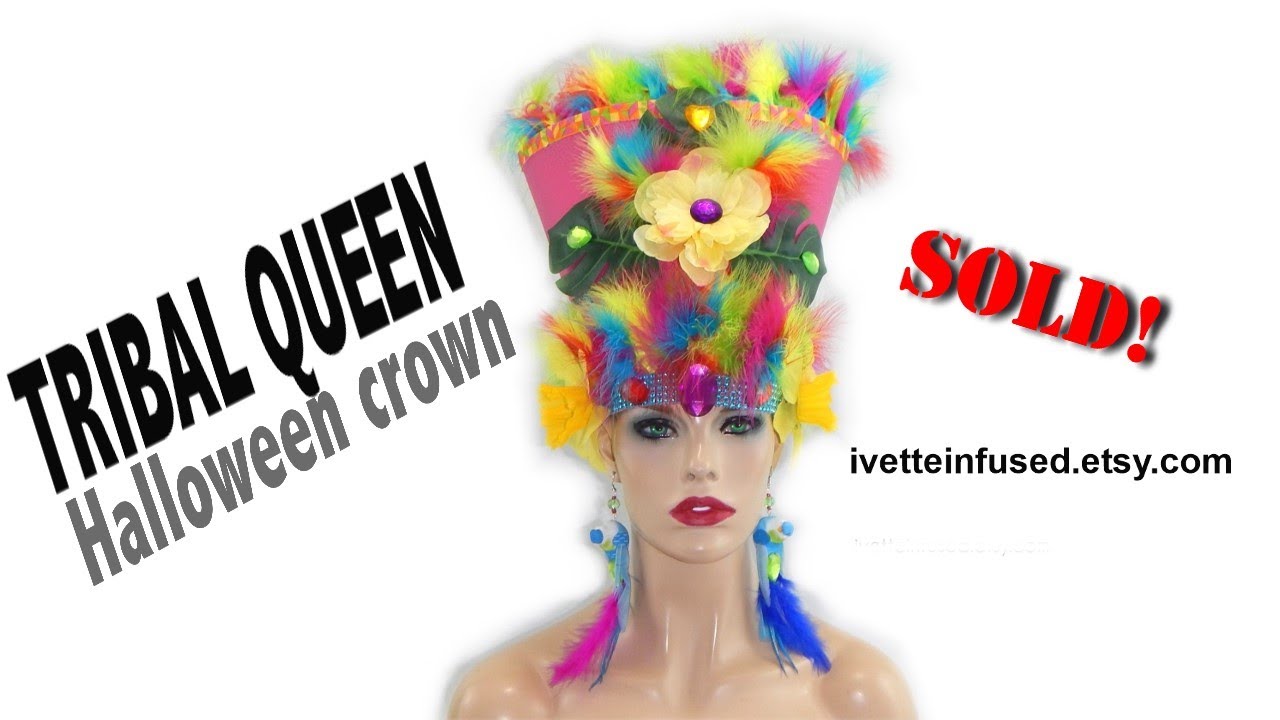TRIBAL QUEEN Halloween Crown by ivetteinfused.etsy.com