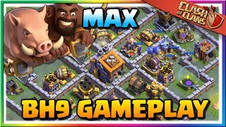MAX Builder Hall Level 9 GAMEPLAY! New Hog Glider Troop Attacks | Clash of Clans Update!