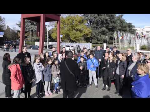 Hor BZK Preporod Brčko ispred Zgrade UN-a u Ženevi - Zemljo moja