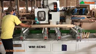 MÁY LÀM MỘNG ÂM CNC 4 Đầu 1 Line Bàn 2500mm Woodmaster Top 1 thị trường CN 2020