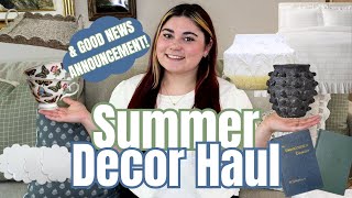 Summer 2024 Decor Haul + GOOD NEWS! | HomeGoods, Ross, Amazon, Walmart, Thrifted, Anthropologie