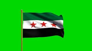 Syria National Flag | World Countries Flag Series | Green Screen Flag | Royalty Free Footages
