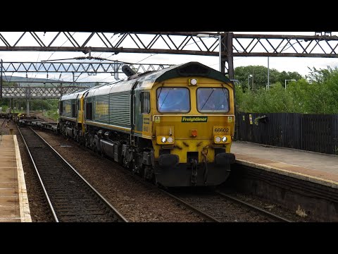 Freightliner Class 66 No's. 66602 & 66601 on 6M25 @ Guide Bridge on 21.06.20 - HD