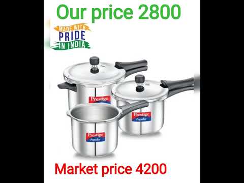 prestige popular stainless steel combination pack 5L, 3L, 2L, Induction Bottom pressure  cooker