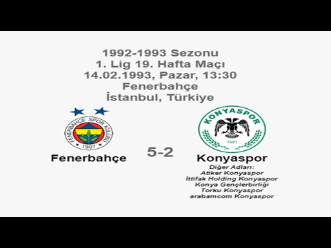 Fenerbahçe 5-2 Konyaspor [HD] 14.02.1993 - 1992-1993 Turkish 1st League Matchday 19 (Ver. 3)