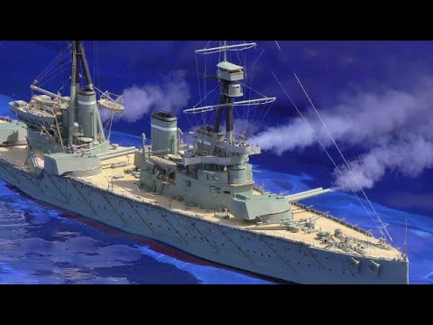 HMS INVINCIBLE (1907) RC SCALE WW1 DREADNOUGHT BATTLECRUISER & SUBMARINE AT WINGS & WHEELS - 2021