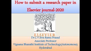 How to publish a research paper in Elsevier journal - 2020