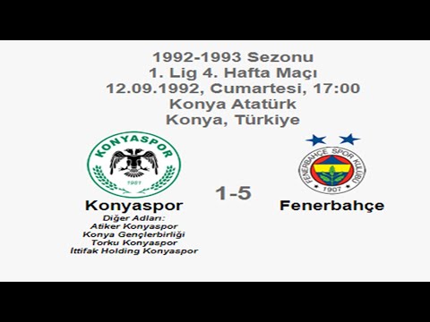 Konyaspor 1-5 Fenerbahçe 12.09.1992 - 1992-1993 Turkish 1st League Matchday 4 (Fenerbahçe's Goals)