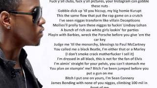 Big Sean - Control Feat Kendrick Lamar &amp; Jay Electronica, Lyrics on Screen