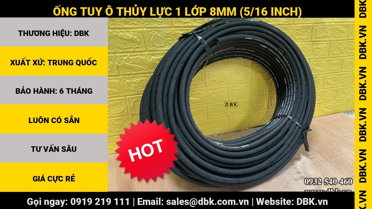 Video Ống tuy ô thủy lực 1 lớp 8mm (5/16 inch) - Ống tuy ô thủy lực 1 lớp 8mm (5/16 inch)