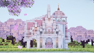 【マイクラ】白とピンクの可愛い小さなお家の作り方【マイクラ建築】
