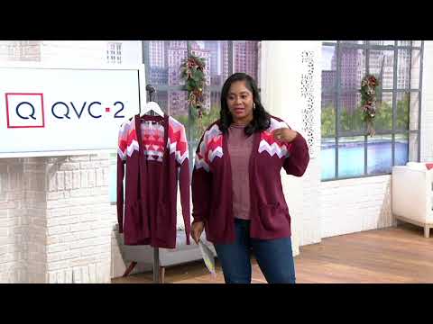 Denim & Co. Jacquard Long Sleeve Open Front Cardigan on QVC