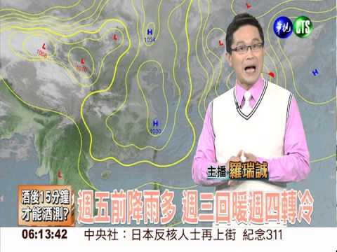 水氣多 北.東部.中部山區短暫雨