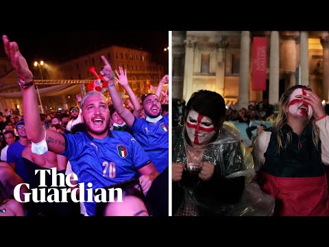 Euro 2020 final: Italy and England fans react to final penalty kick
