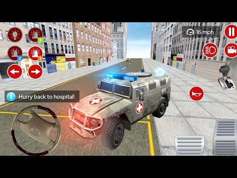 American military Ambulance Simulator - City Emergency Ambulance Crazy Driver - Android Gameplay #3