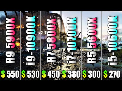 R9 5900X vs i9 10900K vs R7 5800X vs i7 10700K vs R5 5600X vs i5 10600K