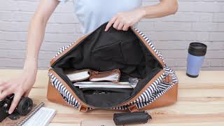 Дорожня сумка жіноча текстильна в смужку 20667 Vintage біла