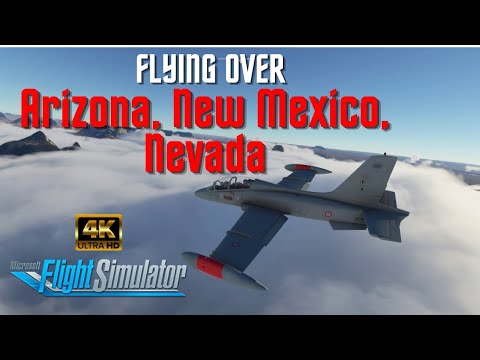 4k Flying over Arizona, New Mexico and Area 51 in Nevada | Flight Simulator 2020 Ultra