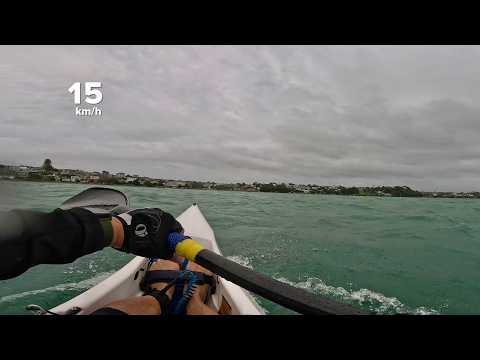 Last sprint to the beach! NK surfski Breeze #surfski 
