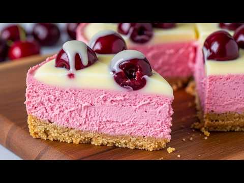 Niemand glaubt, dass ich diesen Kirsch-Cheesecake in 10 Minuten machen kann! 🍒 Schau dir das an!