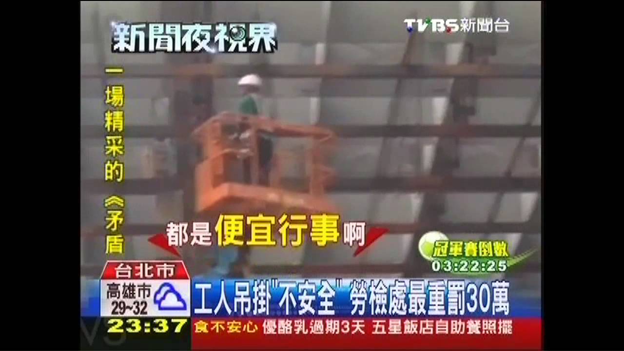 危險!工人吊掛施工 安全扣環「沒扣」
