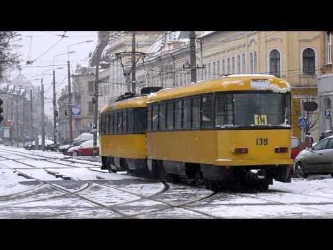 Claxon de Siemens ULF pe Tatra T4D in Oradea (22 01 2011) (Winter Edition)