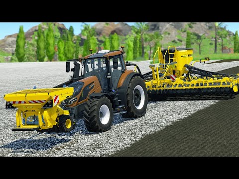 PLOW, SPREAD & HARVEST WHEAT WITH FENDT HARVESTER AND VALTRA TRACTORS - Farming Simulator 22
