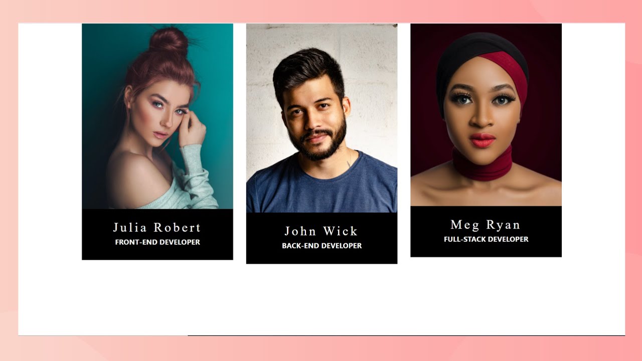 How to Create Responsive Our Team Section Design Using HTML  CSS And Bootstrap | Web Design Tutorial