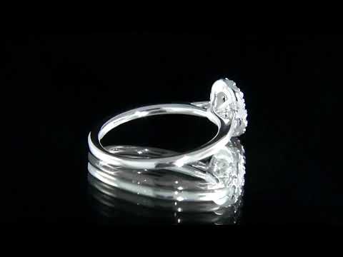 HD073 0.45 Carat Oval Cut Halo Diamond Engagement Ring