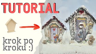 Decoupage świąteczne domki - DIY tutorial