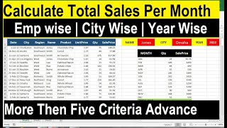 How to Calculate Total Sales Per Month  | generate reports from excel data