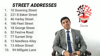 STREET ADDRESSES for IELTS LISTENING PRACTICE