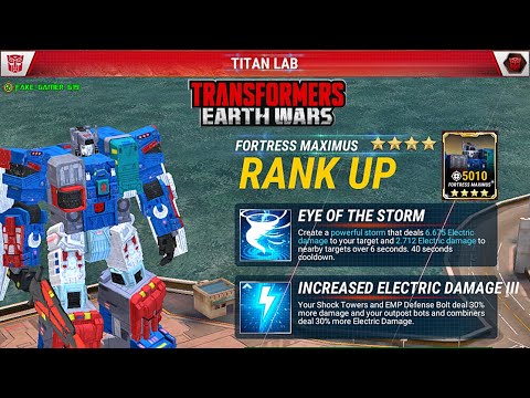 TRANSFORMERS TITAN RANK UP - 4-Star Fortress Maximus Unlocked !