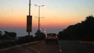 preview picture of video 'Driving in Haifa at sunset'