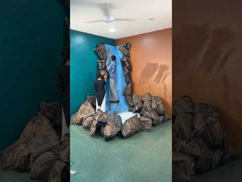 Indoor waterfall ⛲️ DIY using cardboard #shorts #make #waterfall #crafts #cardboardcraft