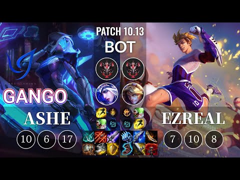 CGA Gango Ashe vs Ezreal Bot - KR Patch 10.13