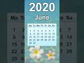 June 2020 Calendar