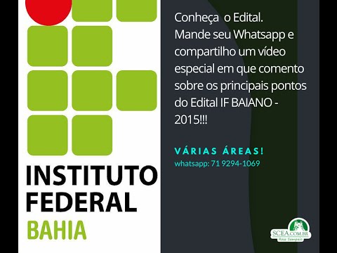 Dica do Concurseiro: análise do Edital IF BAIANO - 2015 - Professora Rose Sampaio - PARTE I