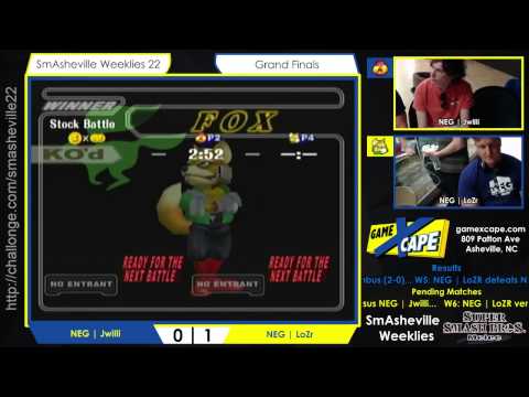 SW22 Grand Finals - NEG | Jwilli (Sheik) vs NEG | LoZr (Fox/Jigglypuff)