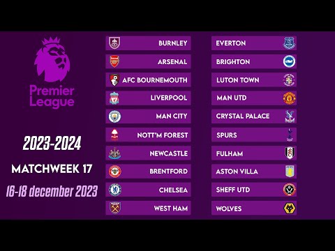England Premier League fixtures 2023/2024 Matchweek 8