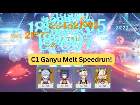 41 enemies?? C1 Ganyu Melt Speedrun Top-Half 135s Continuous (6.2/Luna 3 Abyss)