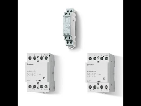 Video Contactor modular - 2 contacte, 25 A, Contactor modular, 25 A, Indicator mecanic + LED, 230...240 V, C.A. (50/60Hz)/C.C., AgSnO2, Toate contactele ND (normal deschise), Standard