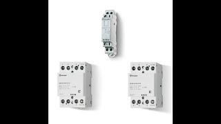 Miniatură video Contactor modular - 2 contacte, 25 A, Contactor modular, 25 A, Indicator mecanic + LED, 230...240 V, C.A. (50/60Hz)/C.C., AgSnO2, Toate contactele ND (normal deschise), Standard