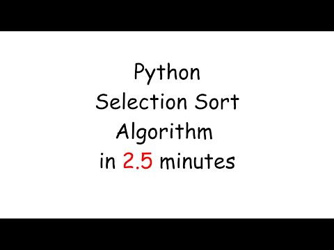 Python Selection Sort Algorithm In 2 5 Minutes