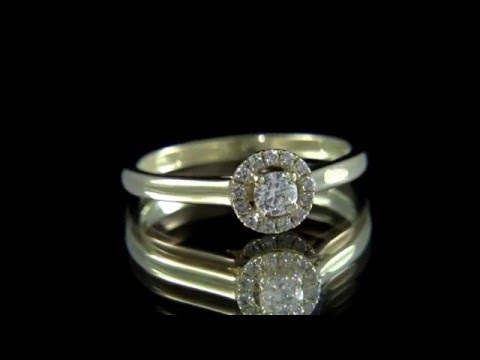 HD016 - yellow gold halo ring